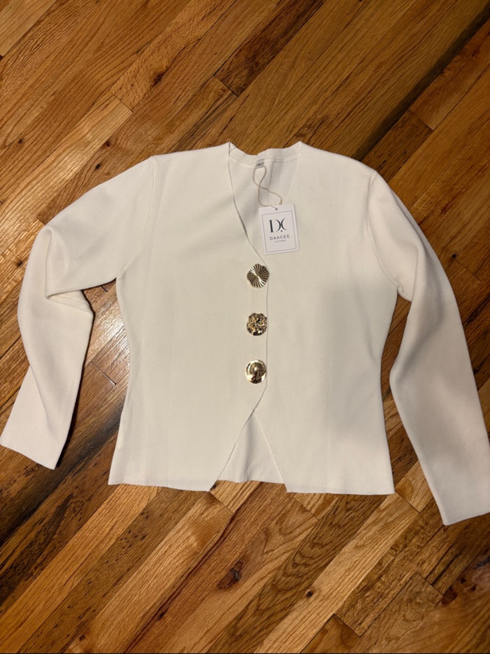Ivory Button-Front Jacket